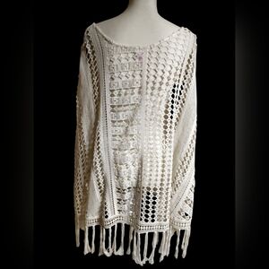 Merona Ivory Crochet Poncho